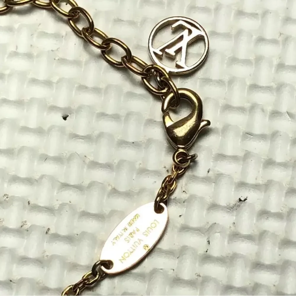 LOUIS VUITTON Bracelet Metal Rhinestones L19.5cm  Authentic